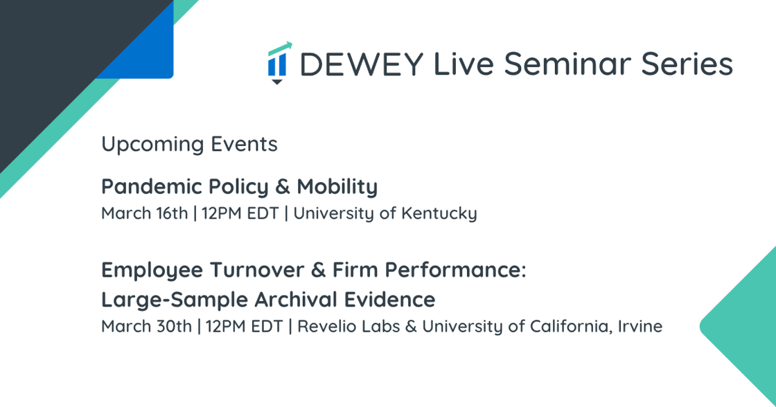 Upcoming Dewey seminars